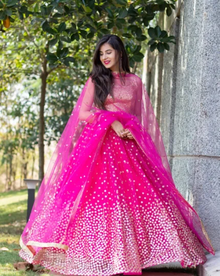 Sequin Rani Pink Lehenga