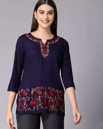 Hiba Blue Short Kurti