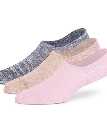 Baby Pink Beige Grey No-Show Socks - Women (Pack of 3)