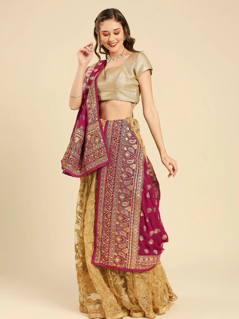 Heavily Embroidered Designer Georgette Dupatta - Image 14