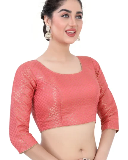 Long Sleeves Women's Brocade Blouse for partywear sarees.